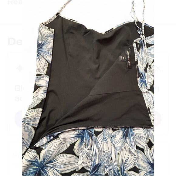 Banana Republic Strappy Pin-Tuck Midi Floral Print Pleated Dress Size 4 Petite - Picture 3 of 6